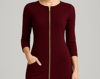 Front Zipper Pinafore Dress Sewing Pattern (XS-4XL) (PDF)