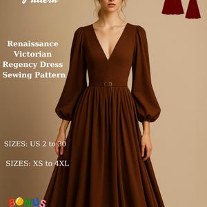 Renaissance Dress Sewing Pattern: Medieval, Elvish, & Celtic Styles (PDF Pattern, XS-4XL)