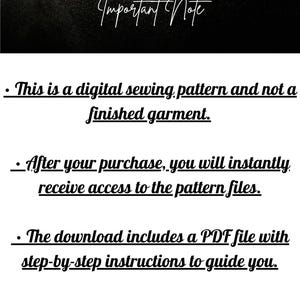May include: Digital sewing pattern with the text "Fashion Wind Pattern Important Note." The pattern is not a finished garment. Includes a PDF file with instructions. Contact for assistance.