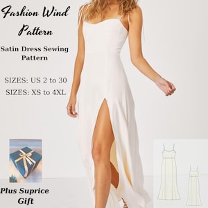 Modelo de vestido de satén, modelo de vestido elegante, modelo de vestido de fiesta, vestido de cóctel, vestido de verano con tirantes, vestido de satén (tallas A0-A4-US)