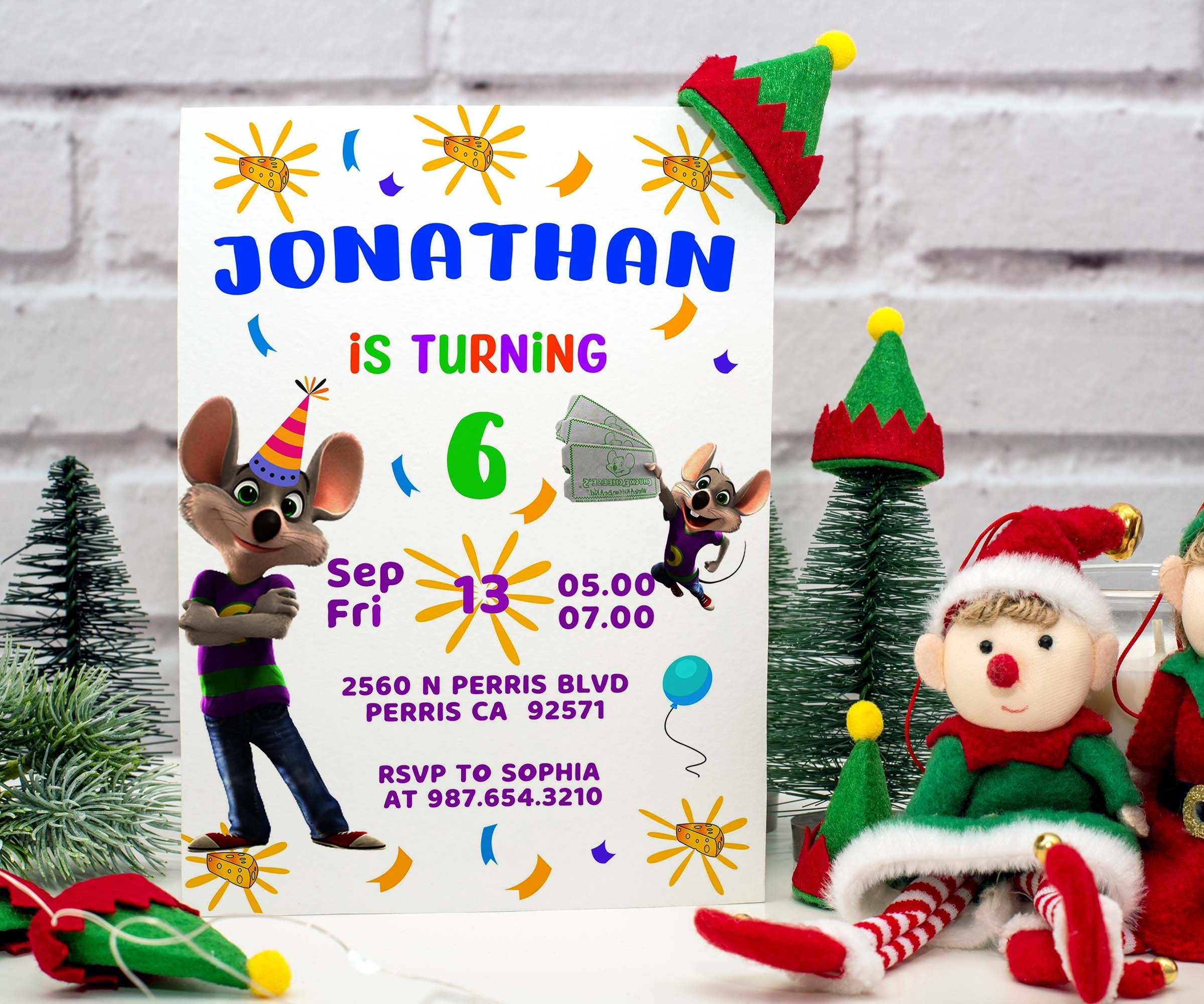 Editable Chuck E Cheese Birthday Invitation Template Printable