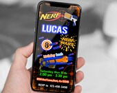 Editable Mobile Nerf Birthday Invitation Template (Digital Evite)