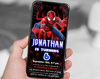 Bearbeitbare Mobile Geburtstagseinladungsvorlage, Einladungen zur Geburtstagsfeier, Digitale Kinderparty einladen, Sofortiger Download Evite Geburtstagskarte