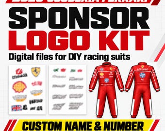Ferrari Team Sponsor Logos 2026 F1 Racing, DIY Racing Suit ( Instant Digital Download )