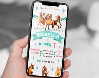 Editable Mobile Sprit Riding Free Birthday Invitation Template, Birthday Party Invitations, Digital Kids Party Invite, Evite Bday Card