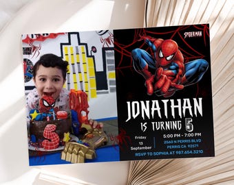 Editable Photo Birthday Invitation Template, Printable Birthday Party Invitation, Digital Kids Party Invite Template, Boys & Girls Bday Card
