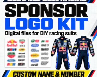 2026 DIY Racing Suit, Red BullRacing Team F1 Racing Sponsor Logos, Instant Digital Download