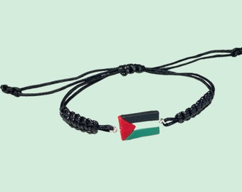 Braided Palestin Flag Bracelet