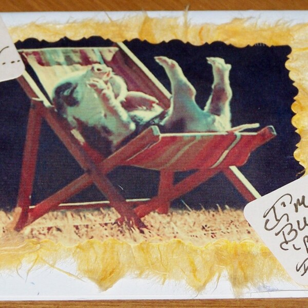 RESERVED- Bacon In The Sun Humor Greeting Card, Summer, Friendship, Missing You