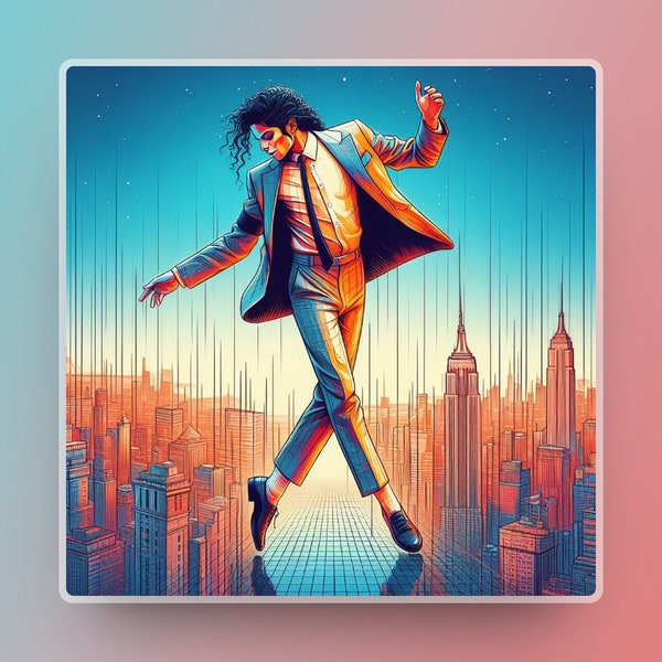 Michael Jackson Wall Art, Drawing Wall Art, Dance Wall Art, Pop Art Wall Art, King of Pop Image Poster Instant Download.