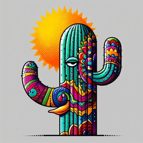 Cacti Wall Art, Cacti Poster, Drawing Wall Art, Pop Art Wall Art, Cacti Illustration, Print Art, Instant Download