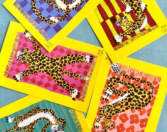 Postkarte | Karte A6 | Limitierter Druck | Geschenk | Grußkarte | Acryl Malerei | Leopard