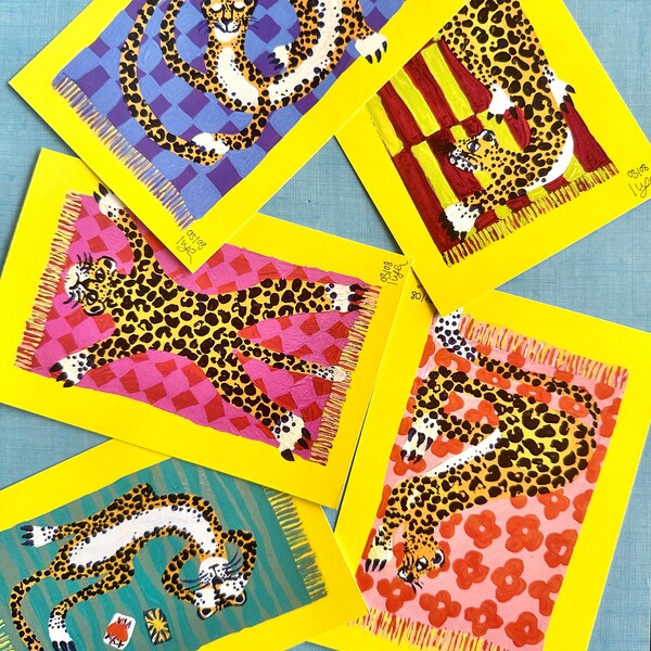 Postkarte | Karte A6 | Limitierter Druck | Geschenk | Grußkarte | Acryl Malerei | Leopard