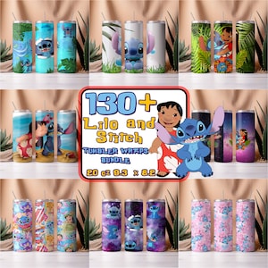 130+ Lilo And Stitch Tumbler Wrap Bundle | 20 oz Lilo Tumbler PNG Image Sublimation, Stitch Tumbler Tumbler Cup, Cartoon Tumbler Wrap Design