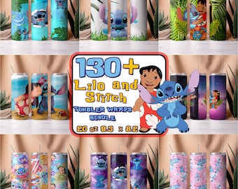 130+ Lilo und Stitch Tumbler Wrap Bundle | 20 oz Lilo Tumbler PNG Bild Sublimation, Stitch Tumbler Tumbler Cup, Cartoon Tumbler Wrap Design