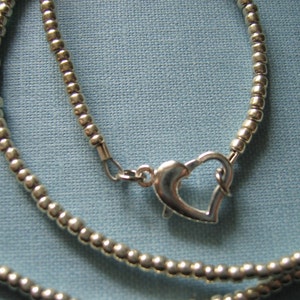 Silver Seed Bead Necklace image 1