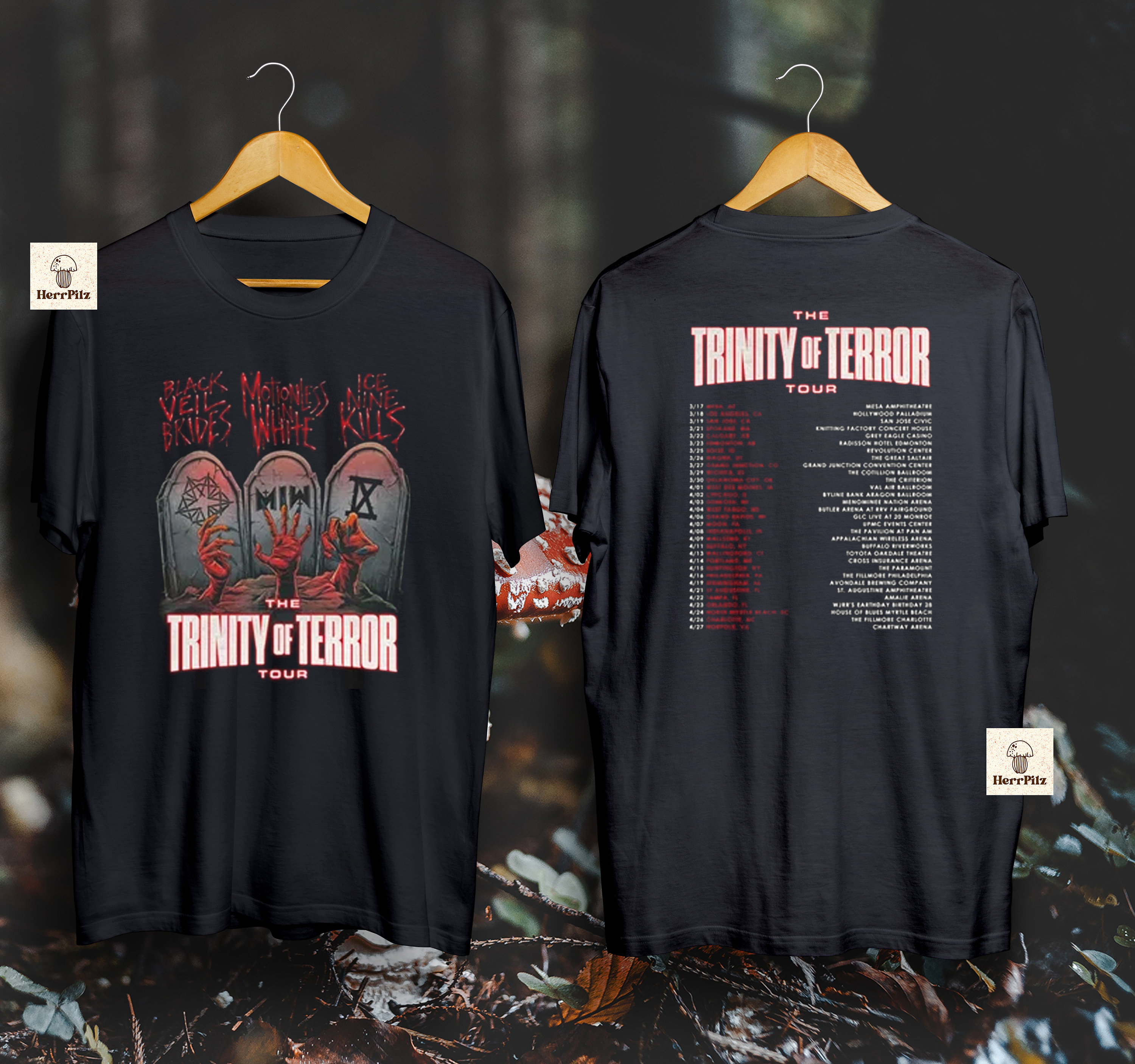 Discover 2022 The Trinity of Terror Tour Zweiseitiges Shirt