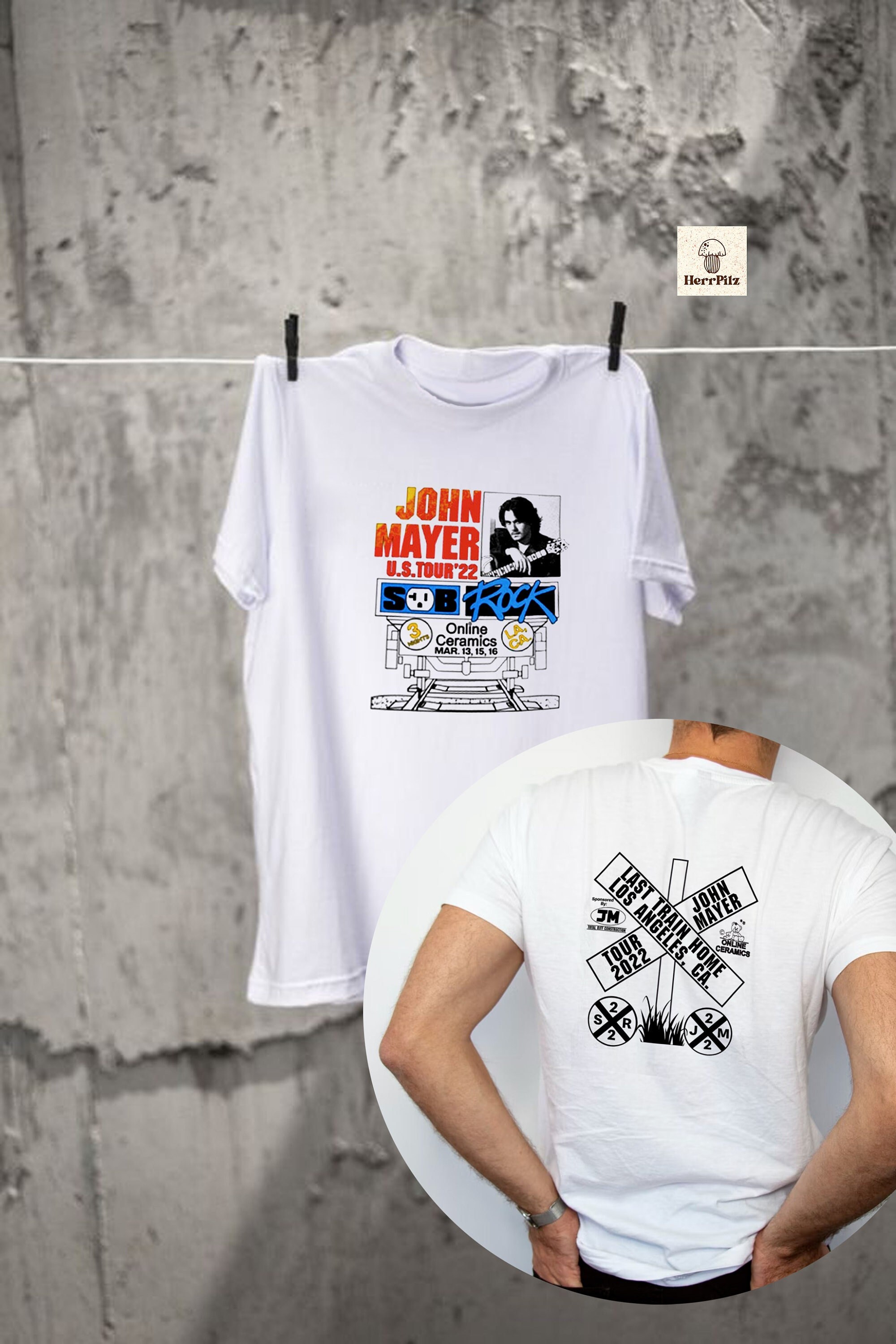 John mayer tour t shirt Clearance
