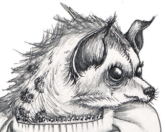Hyena Art Print – Victorian Animal Illustration