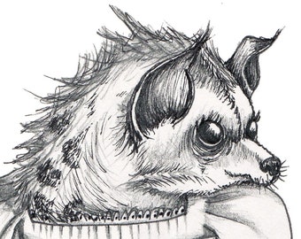 HYENA Art - Hyena Illustration - Hyena Print - Anthropomorphic Hyena