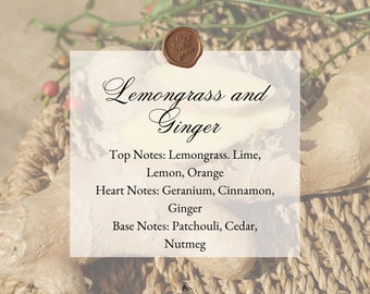 Leora Lemongrass and Ginger, Candles and Reed Diffusers