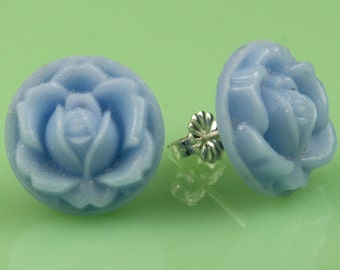 Vintage Rose Button Post Earrings