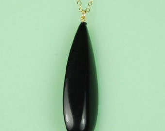 Vintage Black Lucite Drop Necklace