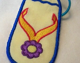 Fipflop Embroidered Keychain/Lunchbag Tag/Luggage Tag