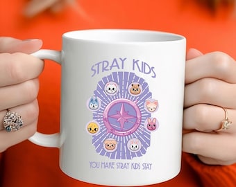 SKZOO Ceramic Mug, Stray Kids Characters, KPOP Gift, 11oz Ceramic Cup