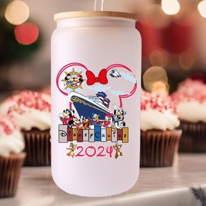 Disney Cruise Iced Coffee Mug, Christmas Gift for Holiday, Cruise Vacation, Minnie Mickey Mouse, Family Disney Cruise Gift,Family Cruise Mug