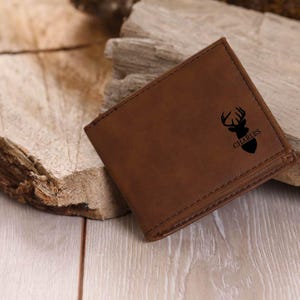 Billetera vegana personalizada para hombre, regalo personalizado para el día del padre, regalo especial para él, billetera con monograma, billetera de cuero sintético, porta dinero grabado