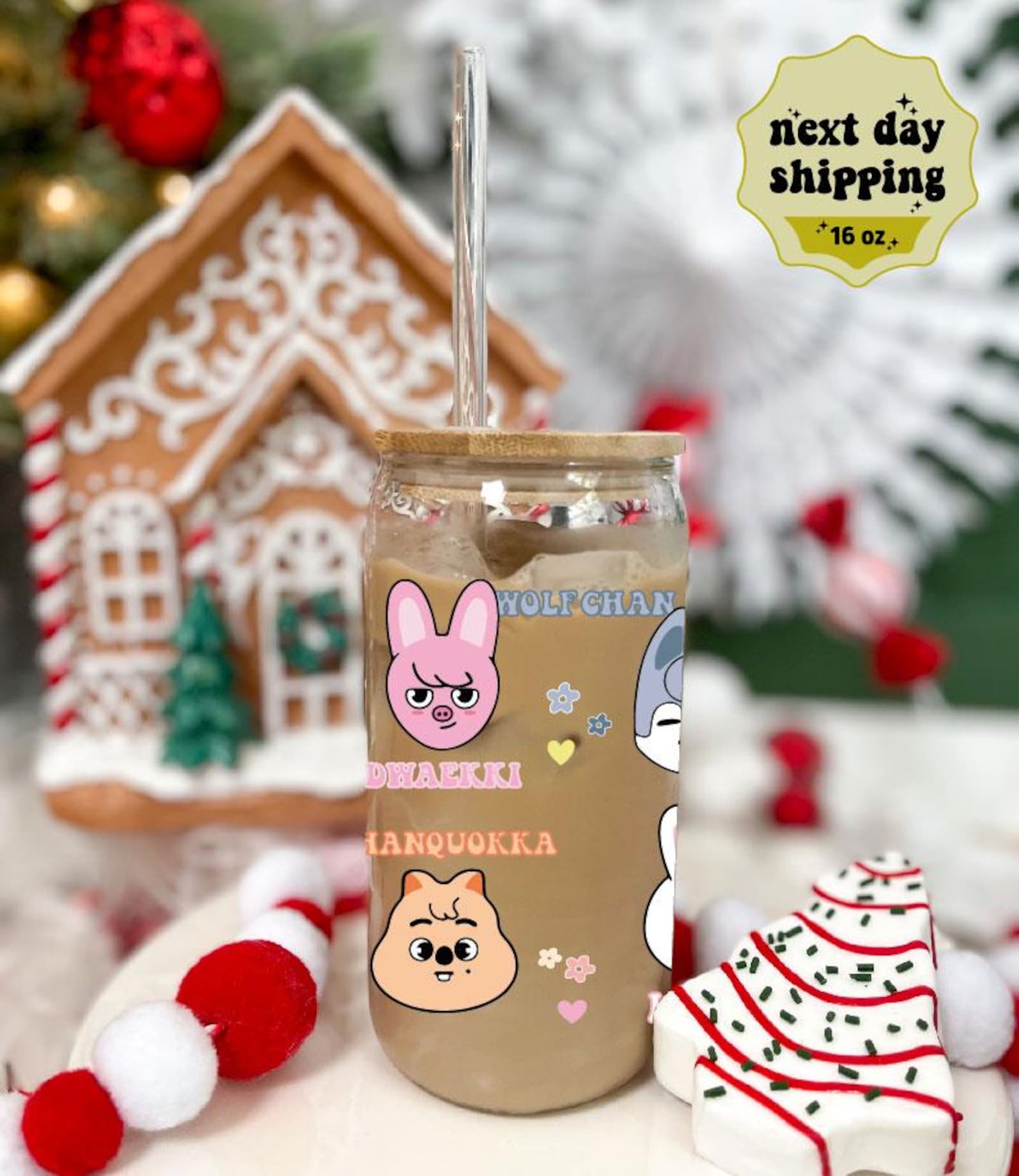 SKZOO Glass Can, Stray Kids Iced Coffee Cup, Kpop Fan Gift, SKZ Cartoon ...