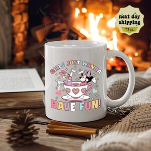 Girls Just Wanna Have Fun, Minnie Mouse and Daisy Duck Mug, Disney Party Favor image 5
