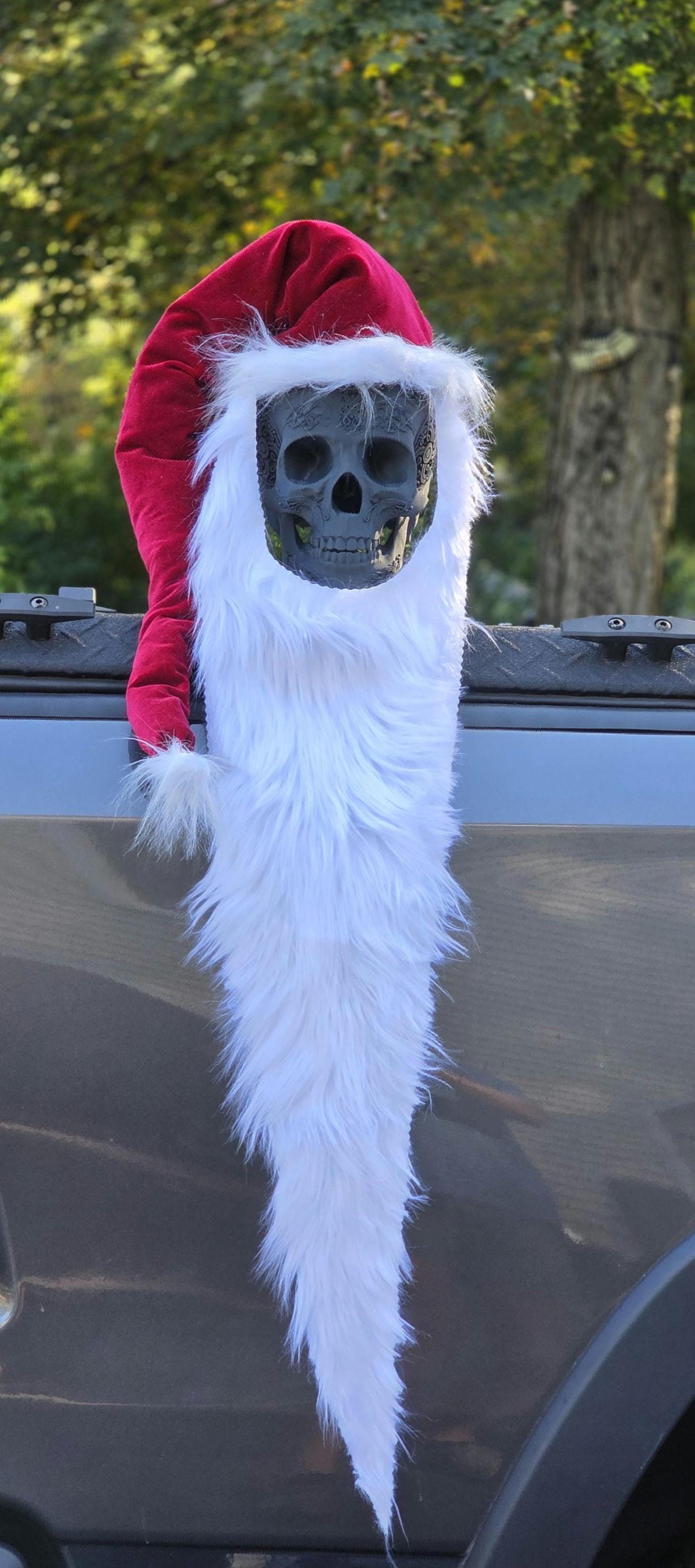 Jack Skellington Santa Maske – Gruselig-lustige Weihnachtsmaske Aus Latex Mit Rotem Hut & Bart