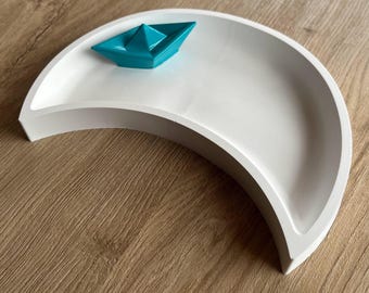 "Moonlight" tray with boat