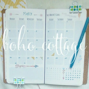 Boho WIDE/CAHIER Size-COMPLETE set Planner Insert Printable*midori, mtn, fauxdori, calendar, booklet, traveler's notebook, journal*