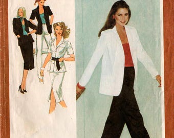 1979 Uncut Misses' SKIRT Pants SHIRT-JACKET Pattern Simplicity #9314 Size 16 Bust 38" Unlined Long/Short Sleeve Ladies Vintage 1970's Sewing