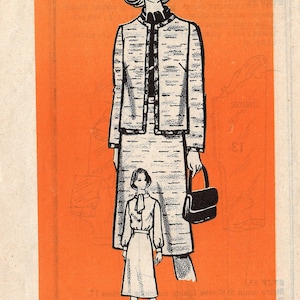 May include: A black and white illustration of a printed pattern for a jacket and skirt. The pattern is for size 14. The text "Printed Pattern 9294 - SIZE 14" is printed at the bottom of the image.