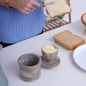 Personalized French Butter Dish with Lid | Marble Butter Crock | Housewarming Gift