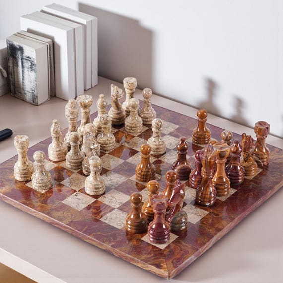 Marble Chess Set | Handmade Chess Board Game | | Elegant Home Decor Gift