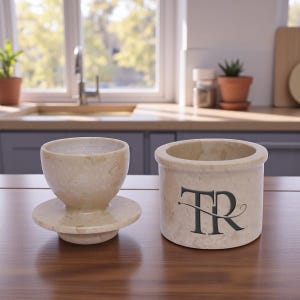 Portaburro artigianale in marmo personalizzato / Piatto in pietra fatto a mano / Regalo per la casa