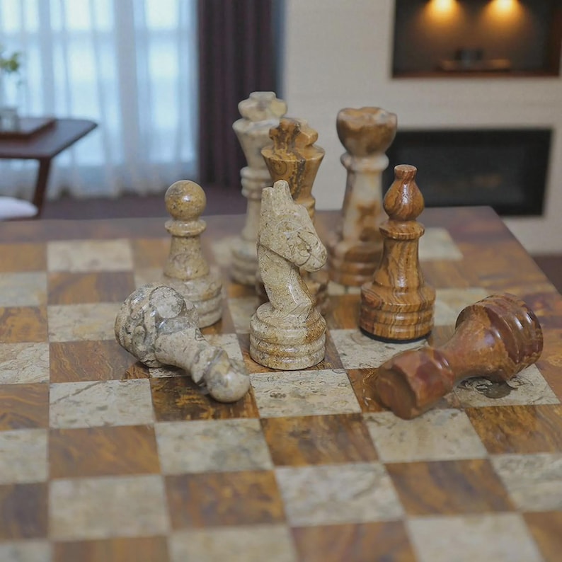 大理石のチェスセット｜手作りのチェス盤ゲーム｜エレガントなホームデコレーションギフト Chess Figures