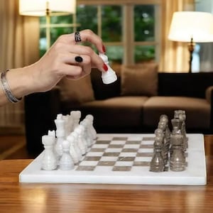 Classic Marble Chess Board | Premium Chess Set | Stylish Modern Chess Board | Collectible Vintage Chess Set | Unique Handmade Game Set