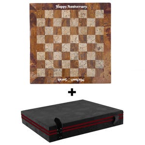 大理石のチェスセット｜手作りのチェス盤ゲーム｜エレガントなホームデコレーションギフト 12"ChessEngrave+Gbox