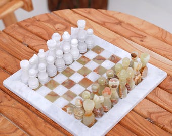 Handmade Marble Chess Set | Luxury Chess Board Game | Kitchen Home Decor