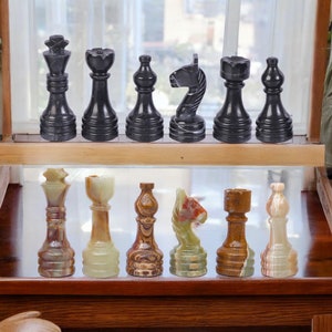 Marble Chess Pieces Sets | Board Game | Marble Chess Figures | Weighted Stone Chess Pieces | Handmade Marble Pieces | Premium Stone Pieces