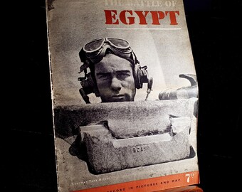 Vintage world war 2 magazine war publication - the battle of egypt -  old war memorabilia collection collectible gift for friend