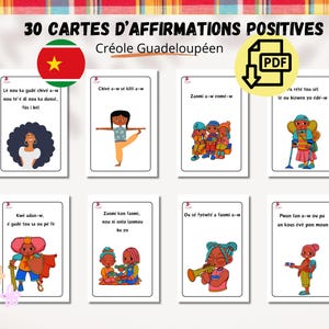 Carte di affermazioni positive - Creolo | Impara ad affermarti - Autostima - Fiducia in se stessi | formato PDF