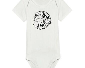 Never Grow Up Classic Baby Short Sleeve Bodysuit