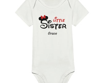 Body de manga corta para bebé Little Sister Disney Classic